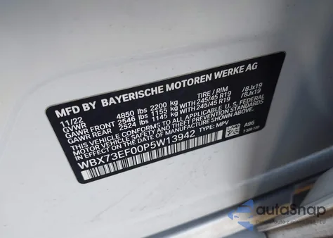 2023 BMW X1 xDrive28I from USA, damaged, VIN WBX73EF00P5W13942